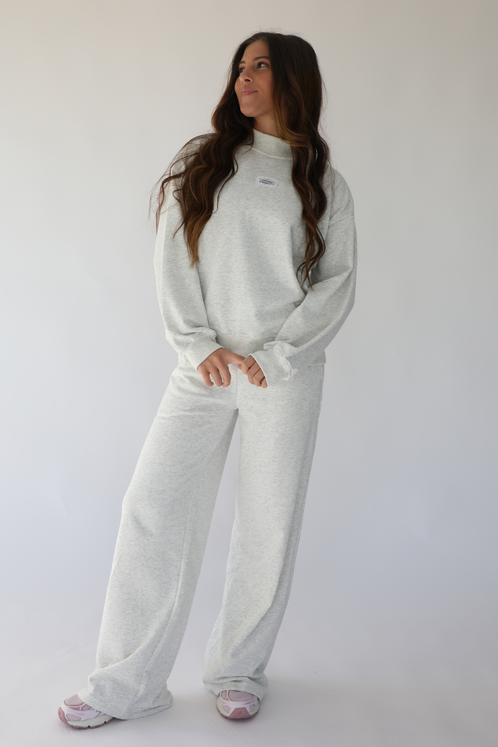 Mock Neck Set: Ash