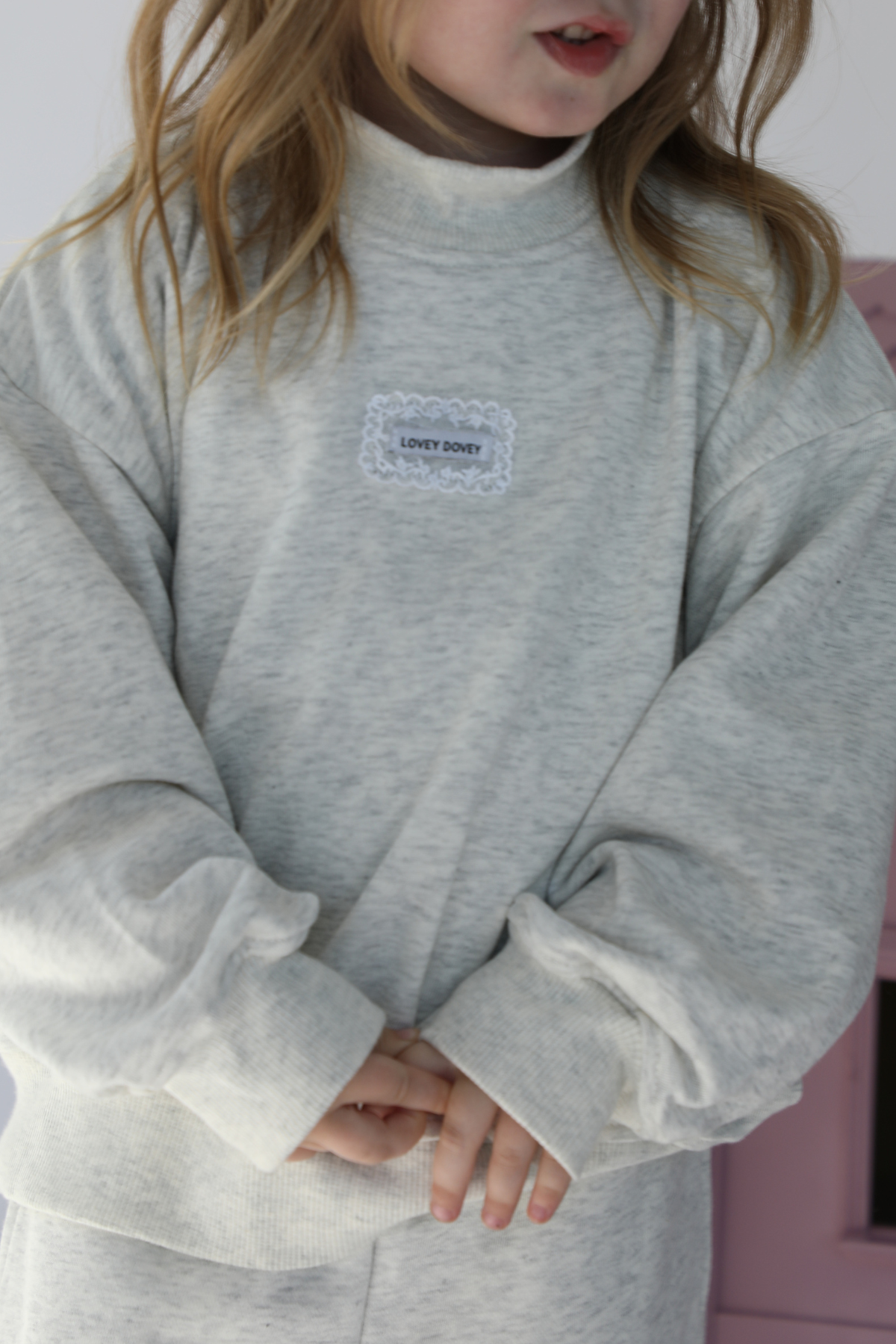 Little Mock Neck Set: Ash