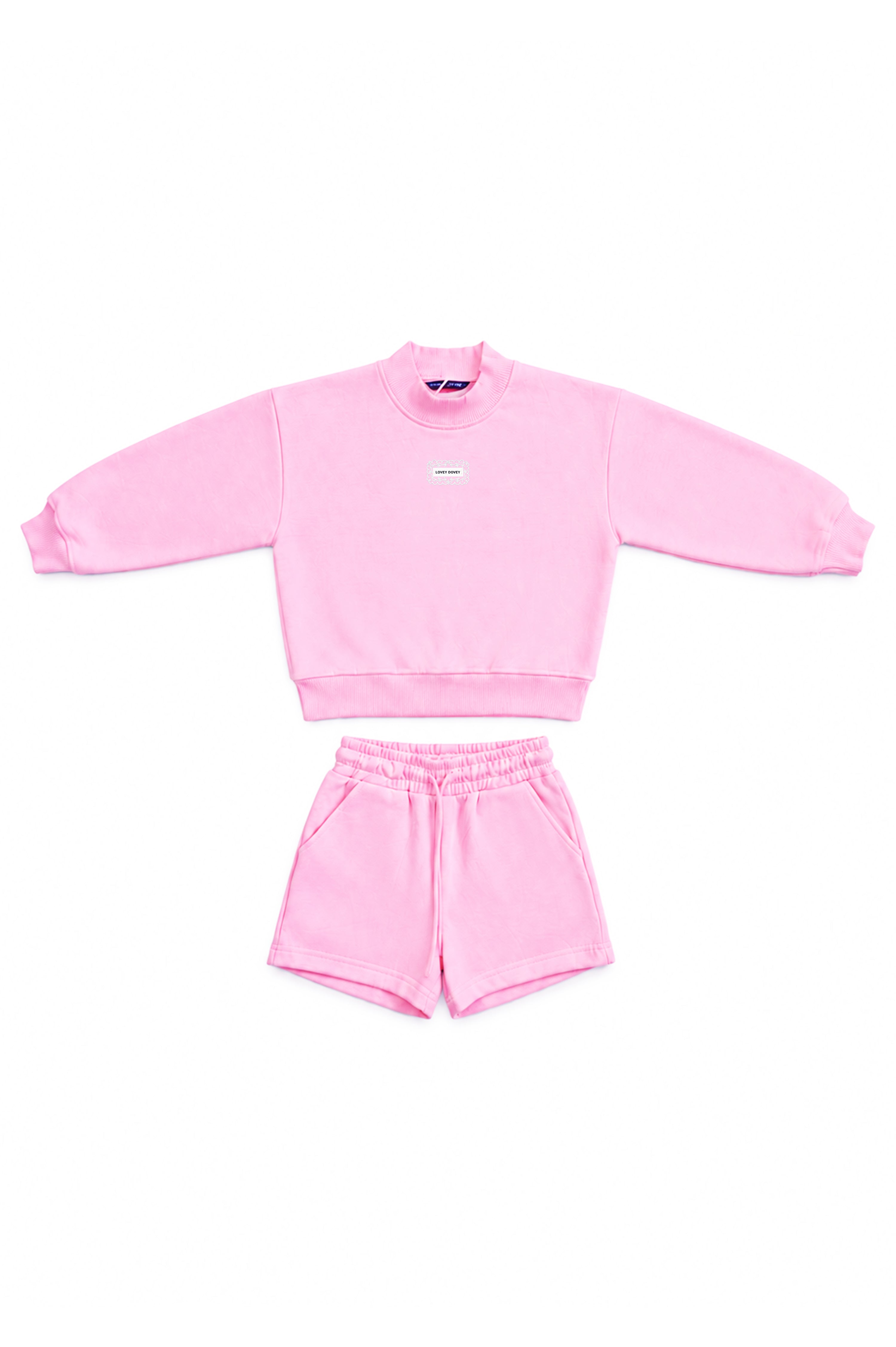 Little Mock Neck Set: Bubblegum