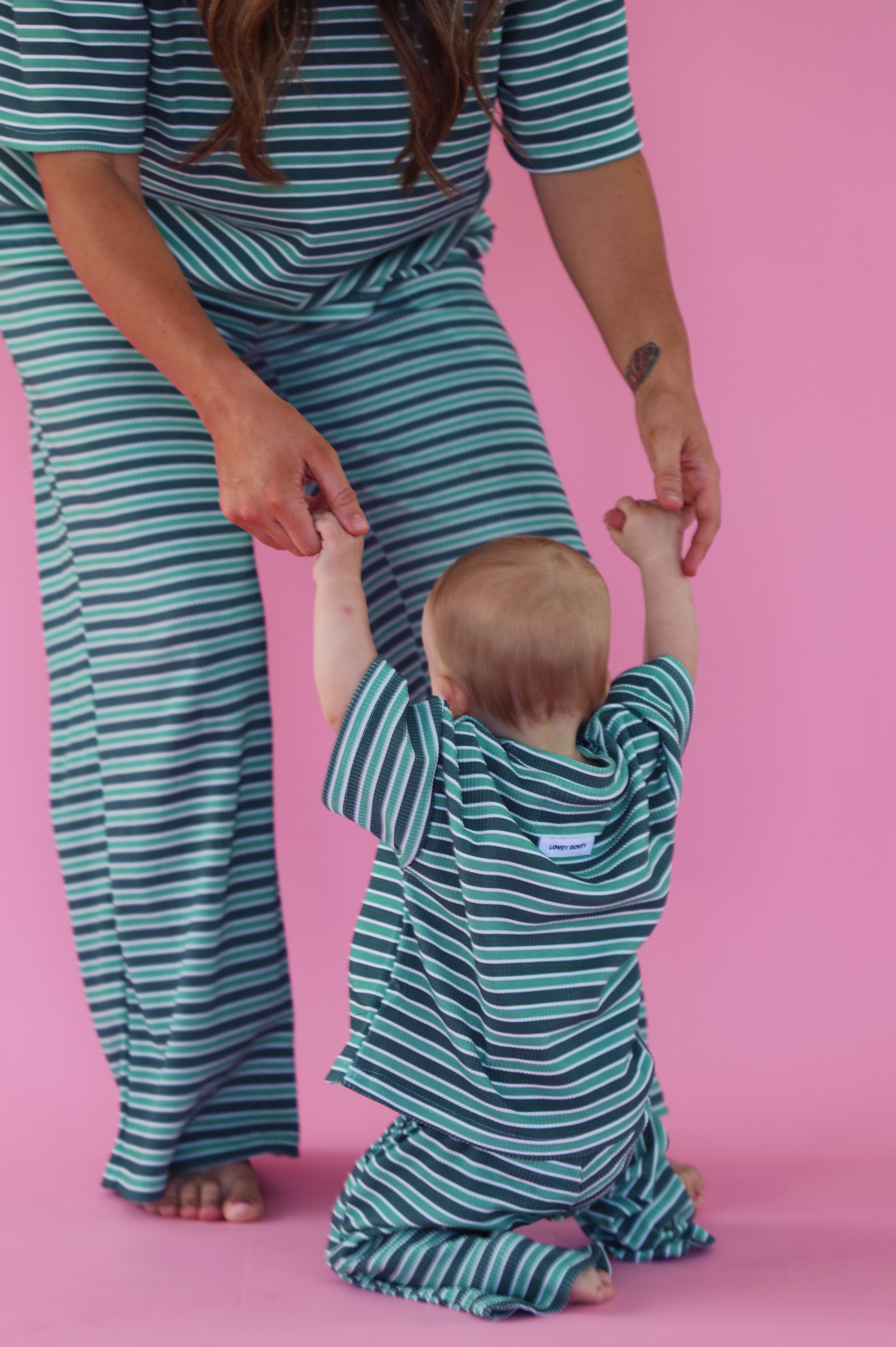 Lovey Set: Green Stripe