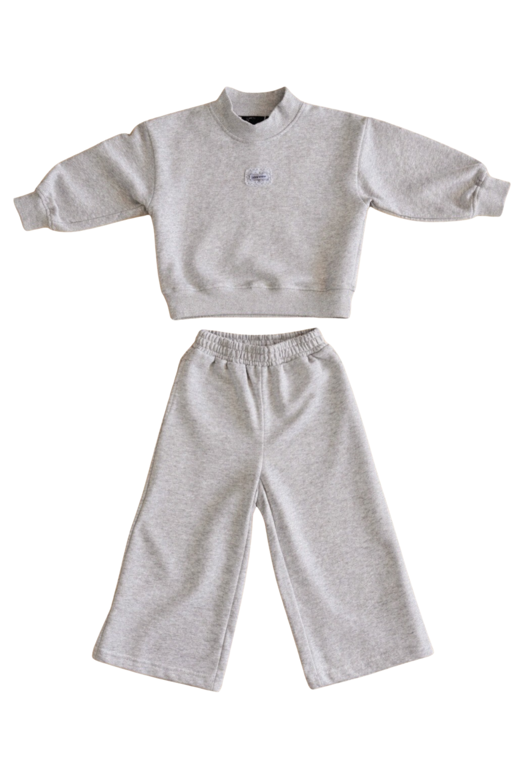 Little Mock Neck Set: Ash