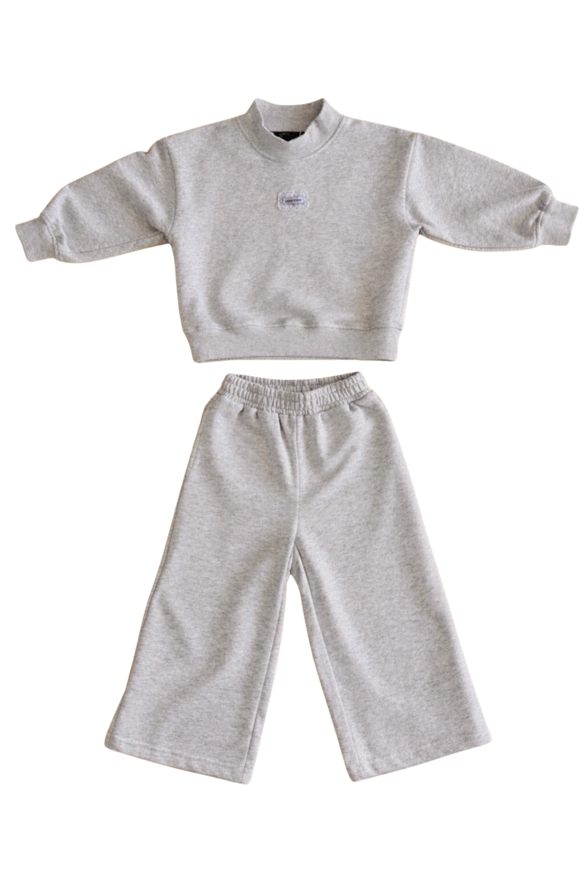 Little Mock Neck Set: Ash