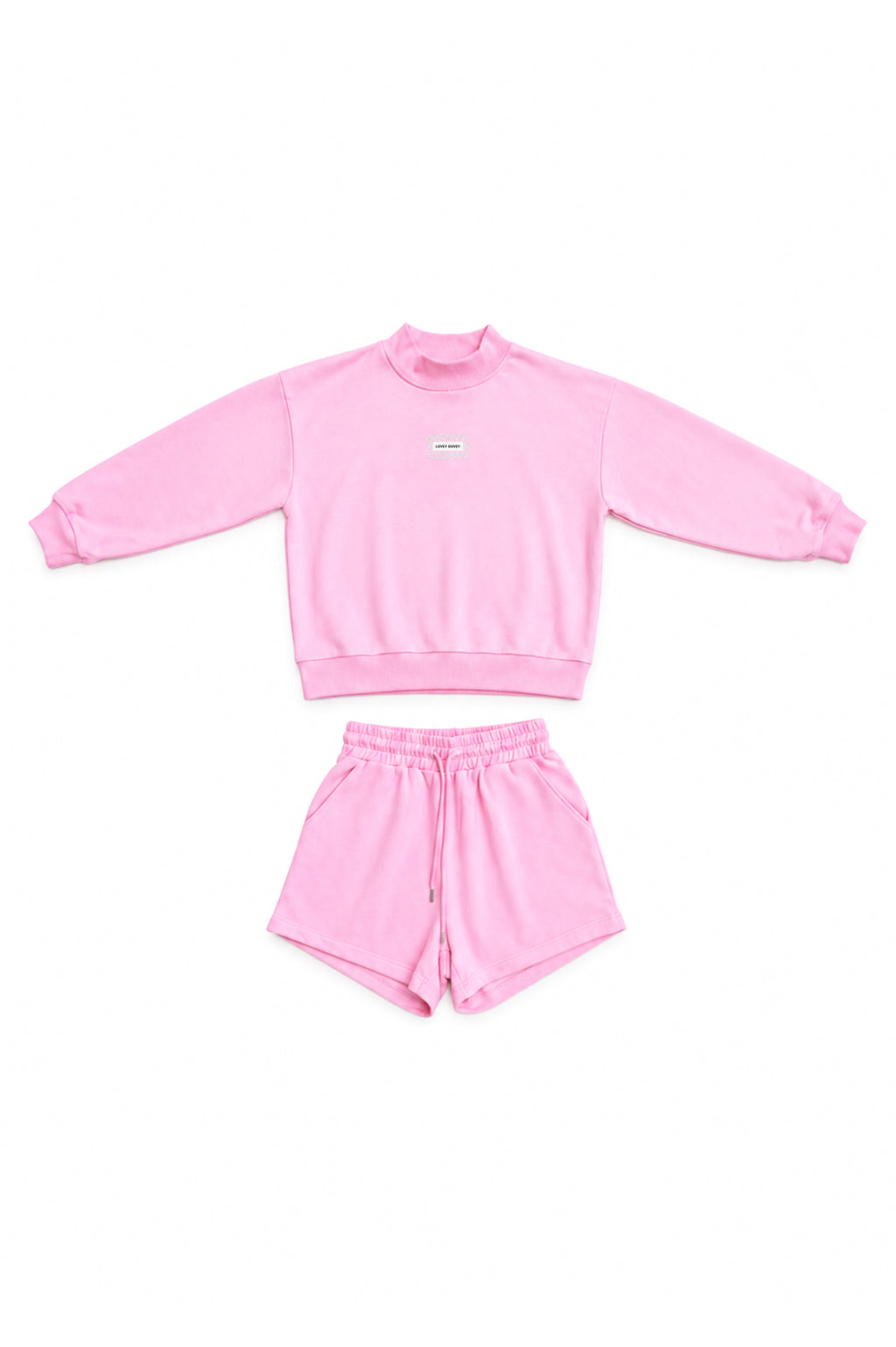 Mock Neck Set: Bubblegum