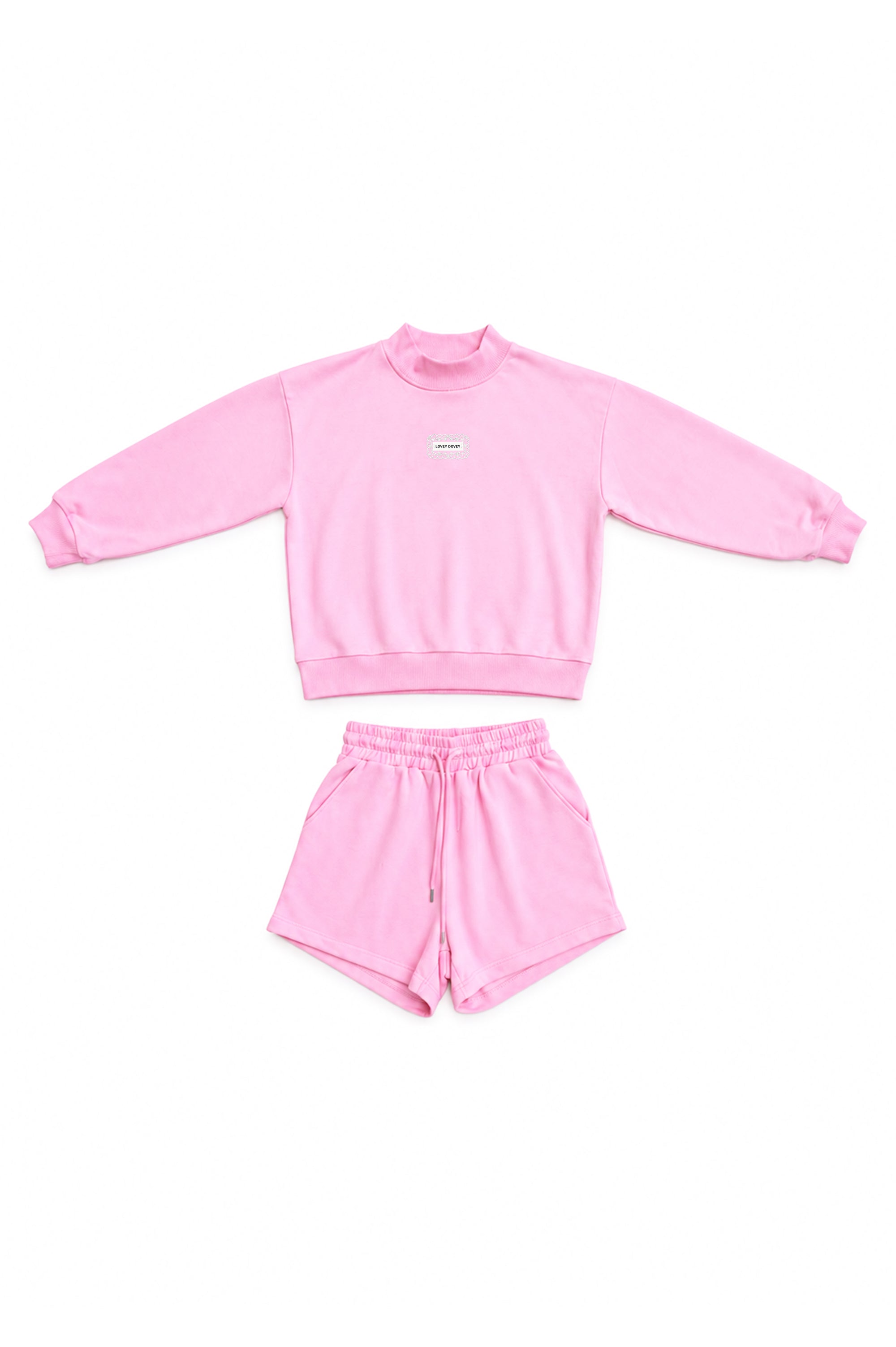 Mock Neck Set: Bubblegum