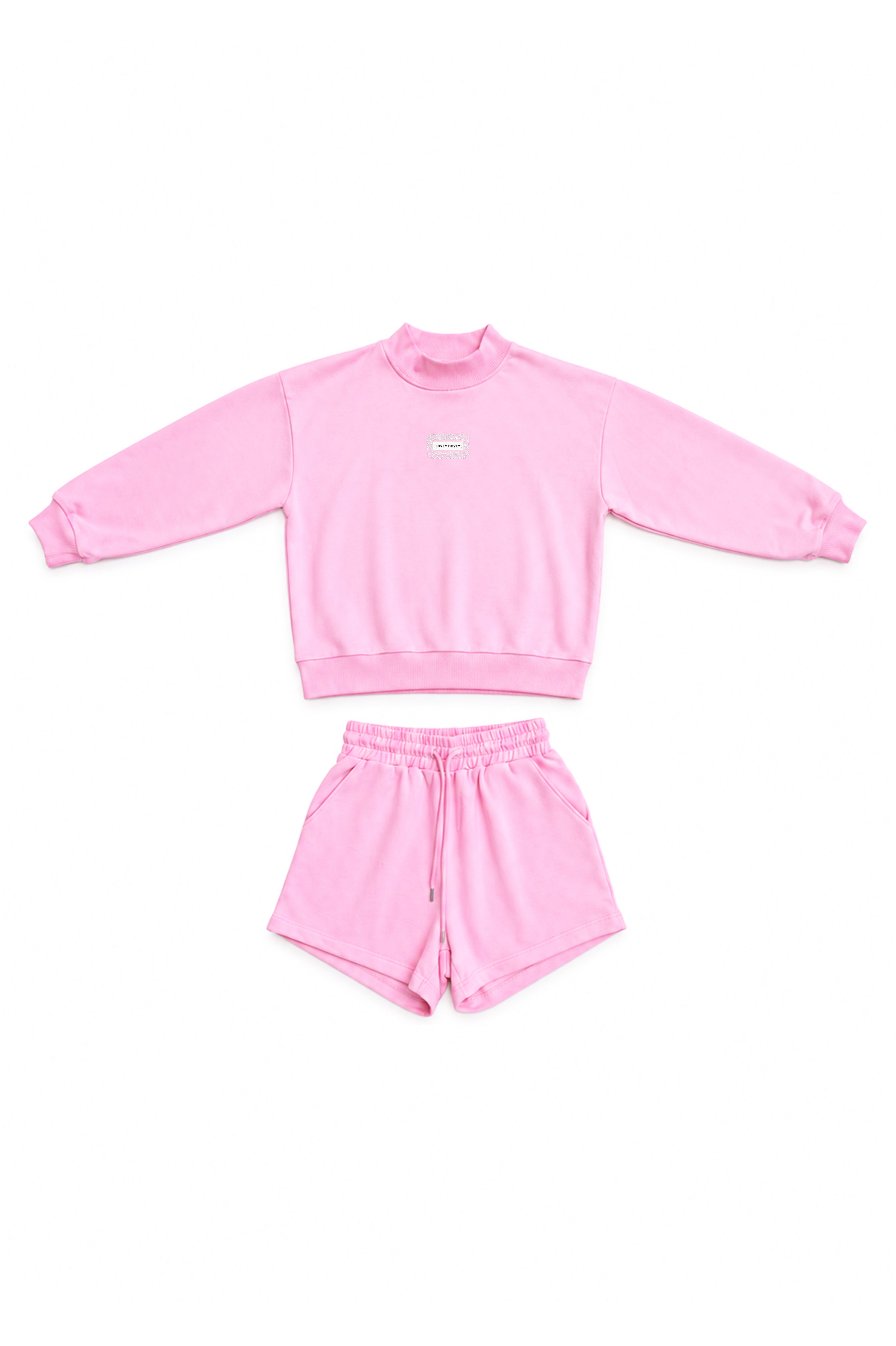 Mock Neck Set: Bubblegum