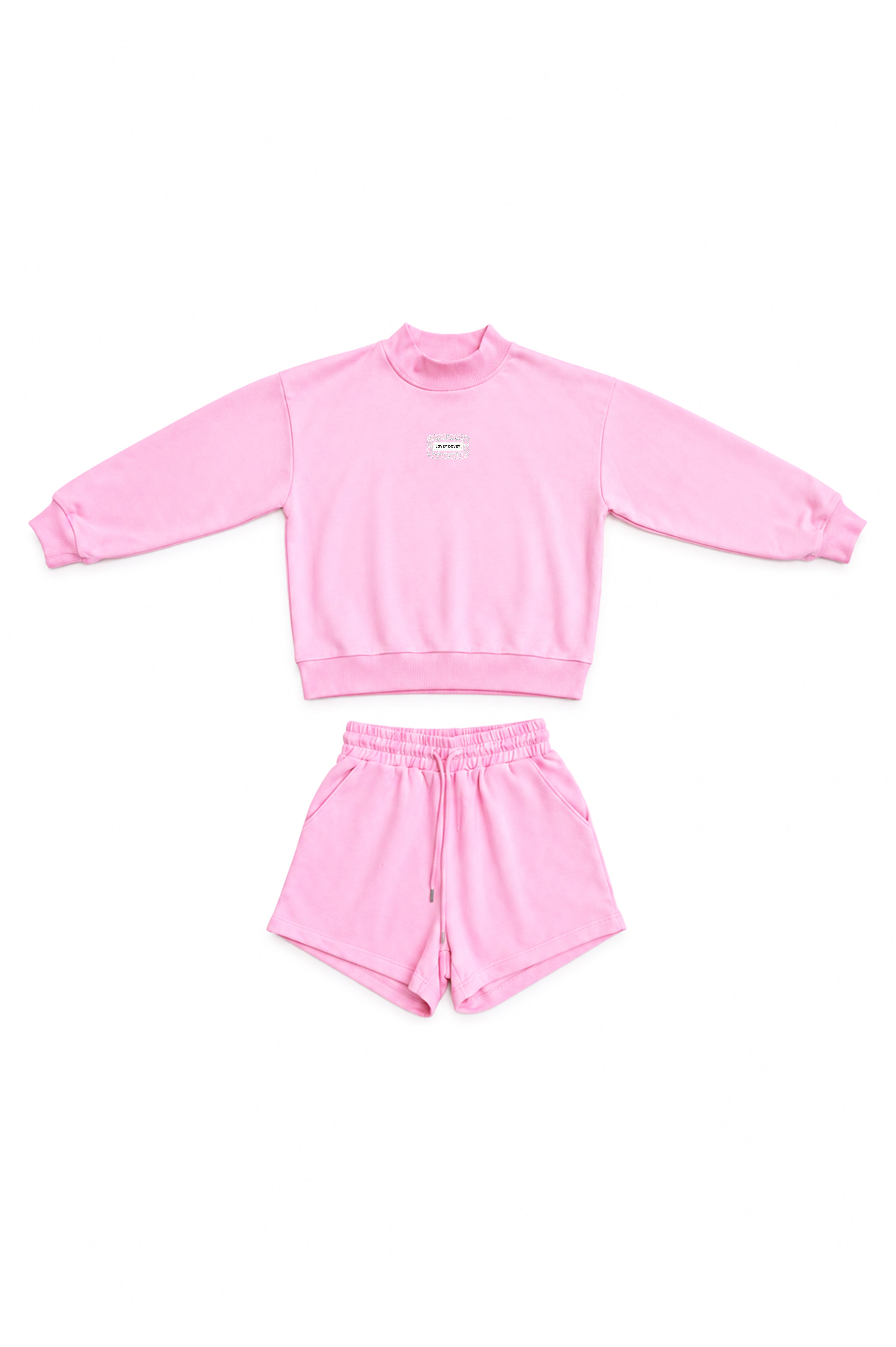 Mock Neck Set: Bubblegum