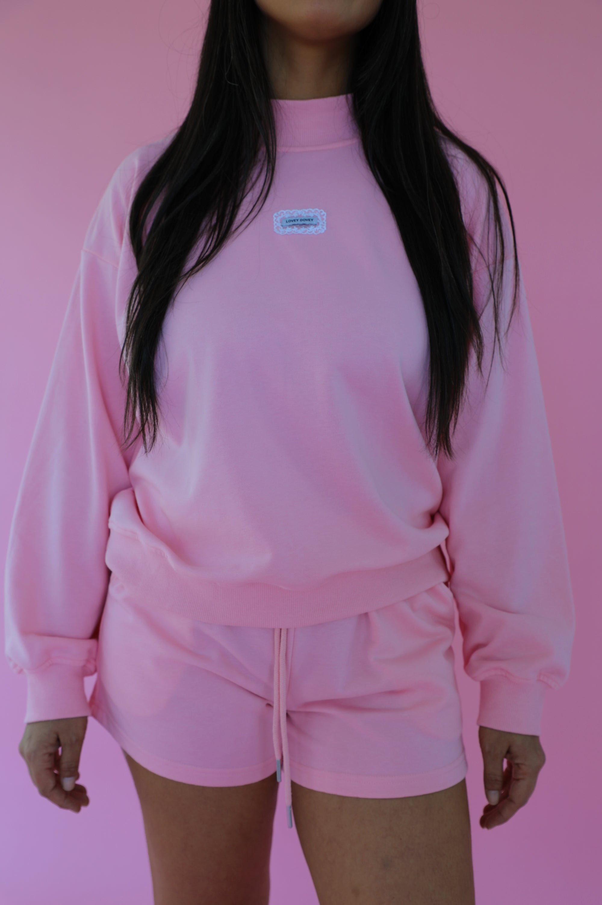 Mock Neck Set: Bubblegum