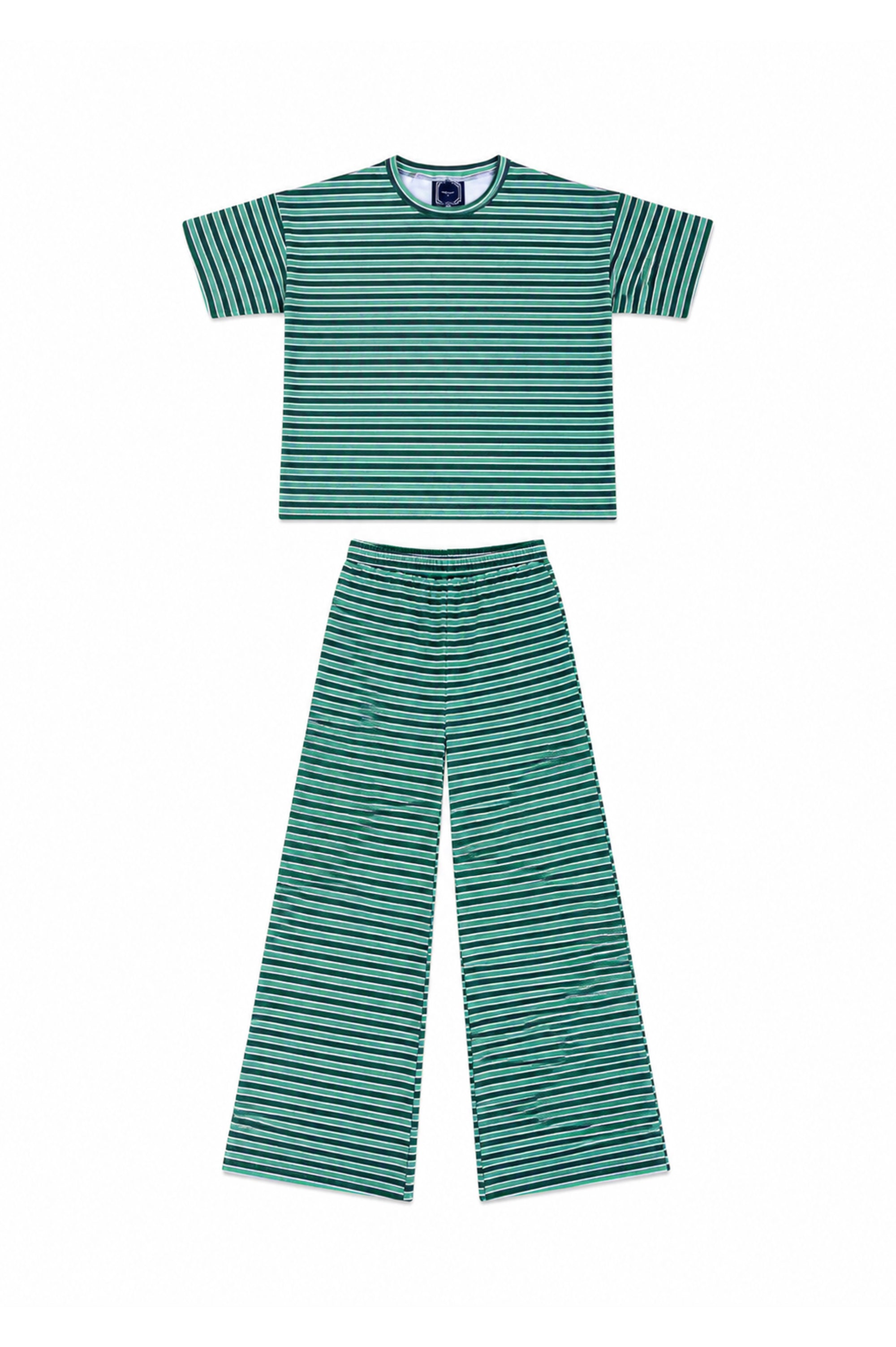 Lovey Set: Green Stripe