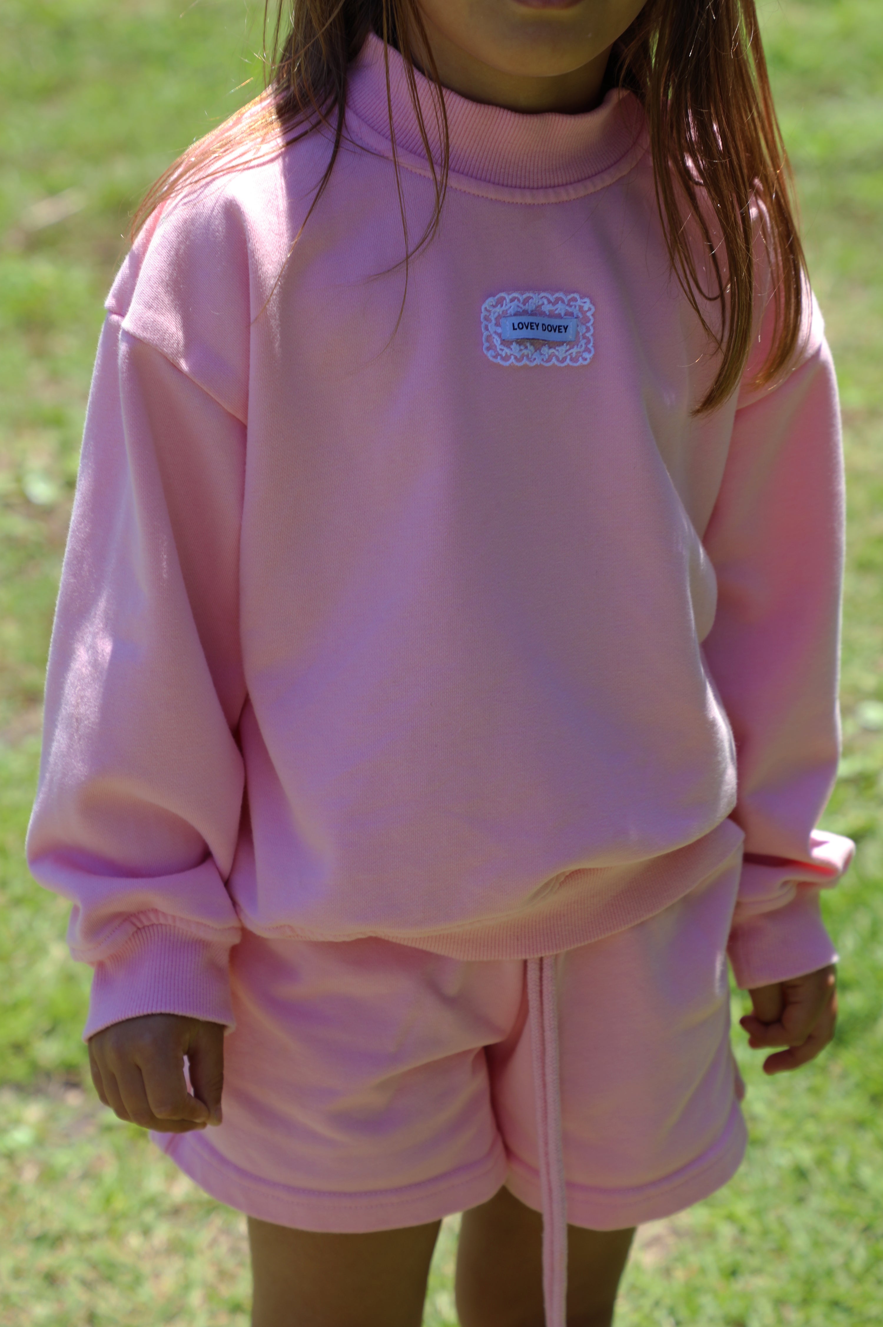 Little Mock Neck Set: Bubblegum